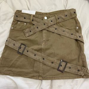 Belted mini skirt